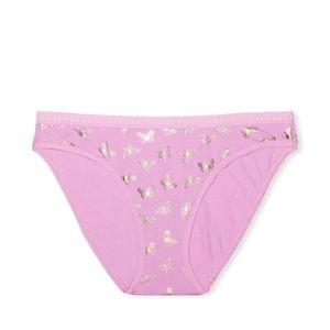 Victoria's Secret Stretch Cotton Bikini Panty Chiffon Lilac Butterfly XL NEW